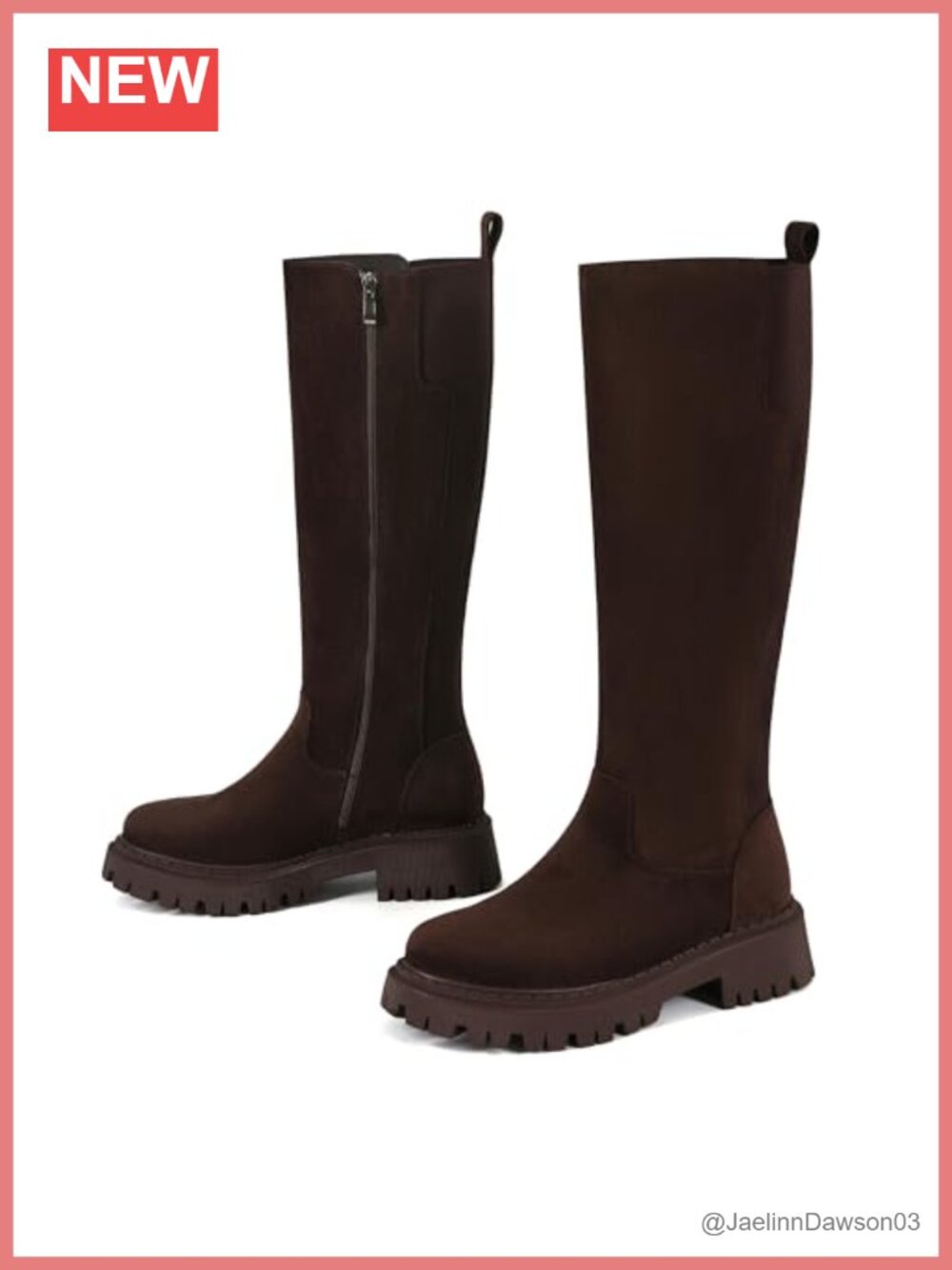 Wide Calf Knee High Platform Boots with Lug Sole for Women